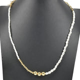 96991, TRIPLE BALL ACCENT WITH FRESHWATER PEARL NECKLACE