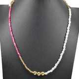 96991, TRIPLE BALL ACCENT WITH FRESHWATER PEARL NECKLACE