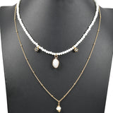 96993, DAINTY CHARM DOUBLE LAYERED BEADED NECKLACE