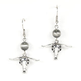 Western Steer Head Dangle Earring