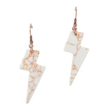 Turquoise Stone Look Lightning Bolt Earring