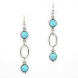 Western Turquoise Stone Accent Dangle Earring - view 3