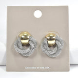 Mesh Metal Stud Earring - view 2