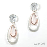 97026, GEOMETRIC METAL CLIP ON EARRING