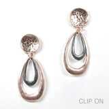 97026, GEOMETRIC METAL CLIP ON EARRING