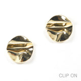 97030, HAMMERED ROUND CLIP ON EARRING
