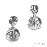 97031, SHELL METAL CLIP ON EARRING
