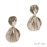 97031, SHELL METAL CLIP ON EARRING