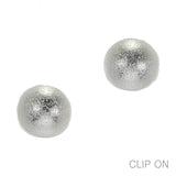 97033, TEXTURED ROUND METAL CLIP ON EARRING