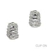 97044, TEXTURED GEOMETRIC CLIP ON EARRING