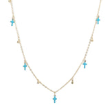97075, DAINTY ENAMEL CROSS CHARM NECKLACE