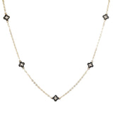 Dainty Enamel Clover Station Necklace