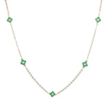 Dainty Enamel Clover Station Necklace - view 2