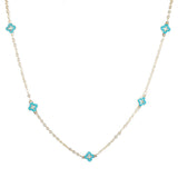 Dainty Enamel Clover Station Necklace - view 3