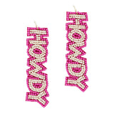 97079, "HOWDY" WORD SEED BEADED EARRING