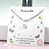 97096, GOLD DIPPED, "INSEPARABLE" FRESHWATER PEARL CHARM NECKLACE