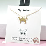 97098, GOLD DIPPED, "MY SUNSHINE" DOG MOM CHARM PENDANT NECKLACE
