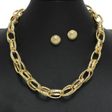 97126, TEXTURED LINKED METAL NECKLACE