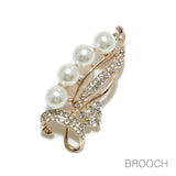 97141, PEARL ACCENT PAVE RHINESTONE PIN BROOCH