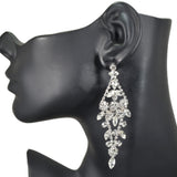 97161, MARQUISE RHINESTONE ACCENT EVENING EARRING