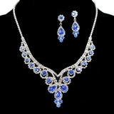 97198, CUBIC ZIRCONIA ACCENT PAVE RHINESTONE NECKLACE SET