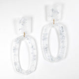 97220, GOLD FLAIR ACCENT GEOMETRIC ACRYLIC EARRING