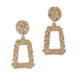 Geometric Shape Textured Metal Earring