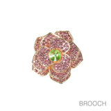 97749, FLOWER RHINESTONE PIN BROOCH