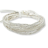 97761, SILVER PLATED WITH COLORFUL PAVE RHINESTONE MULTI LAYERED STRETCH BRACELET SET
