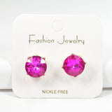 97766, ROUND RHINESTONE STUD EARRING