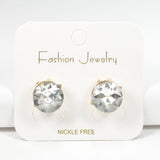 97766, ROUND RHINESTONE STUD EARRING
