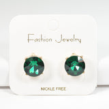 97766, ROUND RHINESTONE STUD EARRING