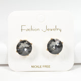 97766, ROUND RHINESTONE STUD EARRING