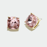 97767, ROUNDED SQUARE RHINESTONE STUD EARRING