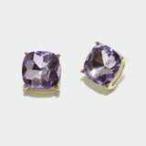 97767, ROUNDED SQUARE RHINESTONE STUD EARRING