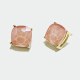 97767, ROUNDED SQUARE RHINESTONE STUD EARRING