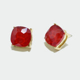 97767, ROUNDED SQUARE RHINESTONE STUD EARRING