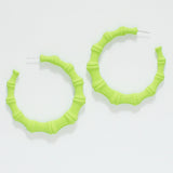 97768, MATTE FINISH BAMBOO HOOP EARRING