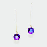 97770, ROUND RHINESTONE DANGLE EARRING