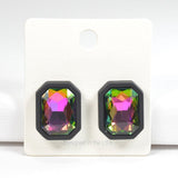 Geometric Rhinestone Stud Earring - view 3