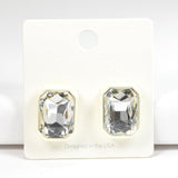 Geometric Rhinestone Stud Earring - view 4