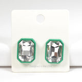 Geometric Rhinestone Stud Earring - view 5