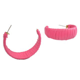 97776, FAUX LEATHER WRAPPED HOOP EARRING