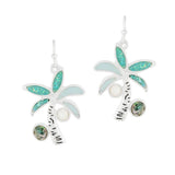 Palm Tree Glitter Stone Dangle Earring