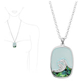 97809, OCEAN WAVE ACRYLIC PENDANT NECKLACE