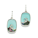 97810, OCEAN WAVE ABALONE ACRYLIC EARRING