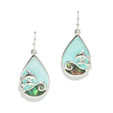 97810, DOLPHIN ABALONE ACRYLIC EARRING