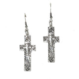 Western Textured Cross Dangle Earring