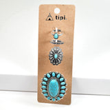 97839, WESTERN TURQUOISE STONE RING SET