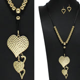 Textured Heart Charm Long Necklace - view 2